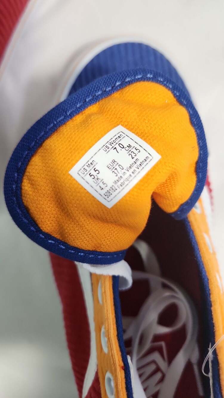 Vans Old Skool Corduroy Multi Color Block Primary Red Blue Orange - Picture 4 of 5